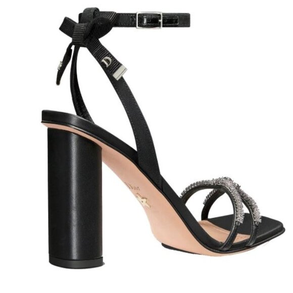 NWOB Christian Dior Sunset Sandals Bow Back Chunk Heels Ankle Strap 40.5 - Picture 1 of 8